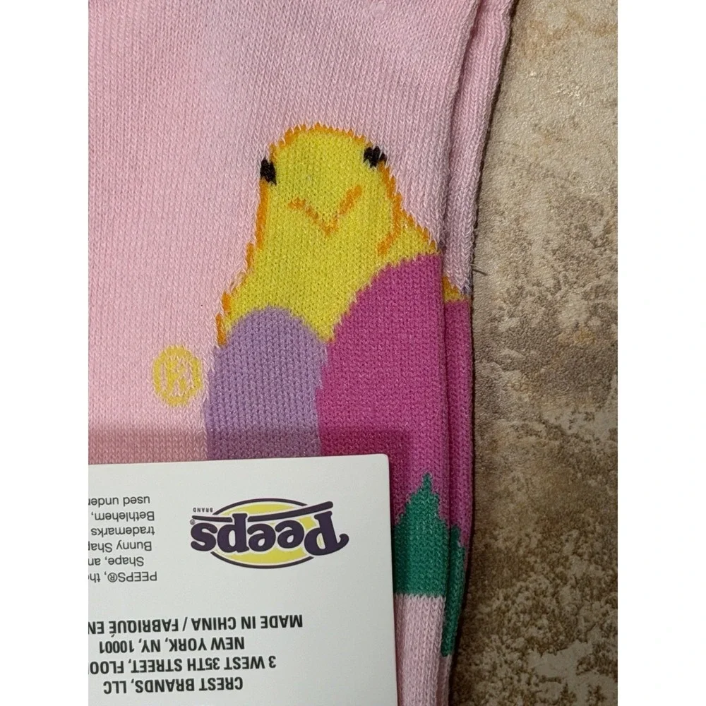 NEW Peeps Easter Pink Bunny & Peep Ankle Socks Unisex Adult Size 5-9.5
